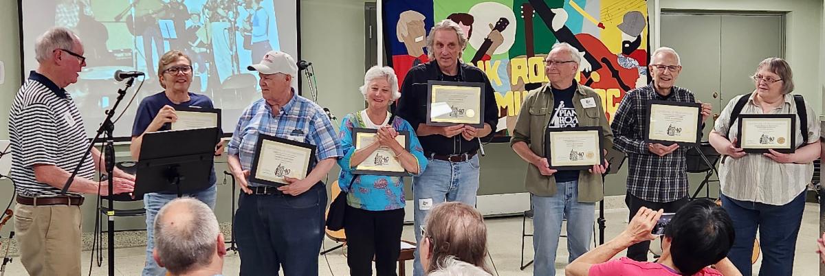 Image of people receiving special recognition at the 40th Anniversary Party